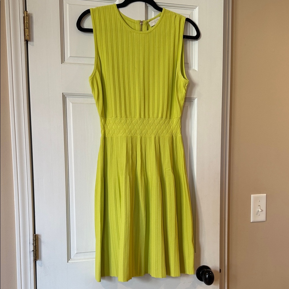 Ted Baker Lime Green Sleeveless Dress sz 3
